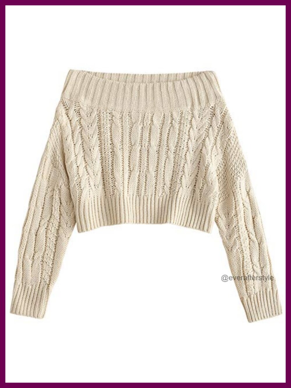 Off Shoulder Batwing Crop Sweater Ribbed Knit Pullover Acrylic